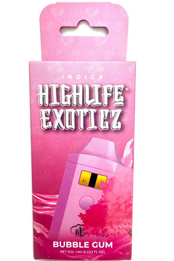 HIGHLIFE EXOTICZ 1000MG THCA Bubble Gum Disposable (Indica)