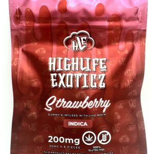 HIGHLIFE EXOTICZ 200MG THCA Strawberry Gummies (Indica)