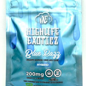 HIGHLIFE EXOTICZ 200MG THCA Blue Razz Gummies (Hybrid)